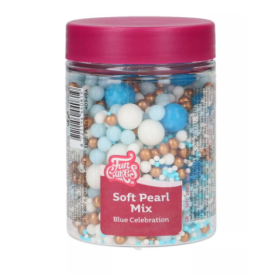 Cukrové zdobenie perly - modrá oslava 80 g - FunCakes - FunCakes