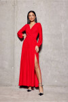 Dlhé šaty SUK0420 188244 červené - Roco Fashion 40
