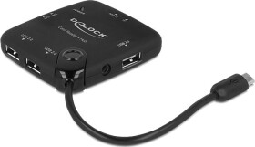 DeLock čítačka pamäťových kariet / micro USB + 3 portový USB Hub / OTG (65529)