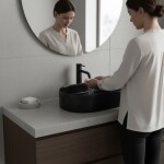 Laveo - Desna - keramické umývadlo na dosku 50x35, čierna mat VUD_B250