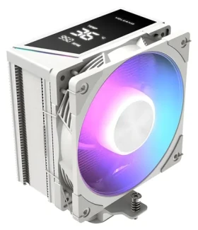 Modecom Volcano 0C T202 biela / Chladič CPU / LCD displej / 4X heatpipe / 120mm ARGB / TDP 190W (MC-C-T202-AFL-W)