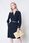 Deni Cler Milano Dress W-Do-3483-0M-E5-58-1 Navy Blue 42