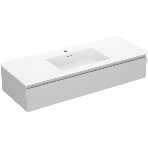 MEXEN/S - Orio kúpeľňová skrinka 120 cm s umývadlom Otis, 1 šuplík, šedá mat/biela mat 91A10-12023-1-BF62-W18M01