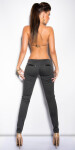 Sexy KouCla treggings with leather look applicatio darkgrey S