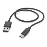 HAMA čierna / Nabíjací kábel / USB-A / USB-C / 480 Mbit/s / 1 m
