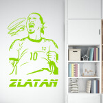 Veselá Stena Samolepka Futbalista Zlatan Ibrahimovič Farba: šedá, Veľkosť: 40 x 27 cm