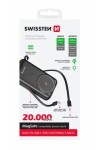 Swissten 22013934 POWER BANK 20000 mAh čierna / Power Bank / 22.5W / USB-C USB Lightning / Qi (22013934)