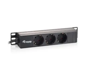 Equip 10" čierna zásuvková lišta / PDU / 1U / SCHUKO - 3x CEE 7/5 / 16 A / 3500 W (333302)