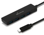 MediaRange USB-C hub 1:4 čierna / USB hub / 4X USB 3.2 Gen 1 Type-A / Bus-powered (MRCS508)