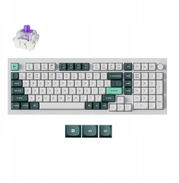 Keychron Keychron Q5 HE QMK Wireless Custom Keyboard Fully Assembled Knob / Shell White / Gateron Double-Rail Magnetic Nebula Switch