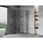 MEXEN/S - Mist sprchovací kút štvrťkruh, krídlové 70 x 70, transparent, chróm 8A33-070-070-01-00