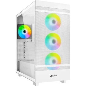 Sharkoon Rebel C50 RGB biela / ATX / 2x USB 3.2 / 1x USB-C / 4X 120mm / bez zdroja / priehľadná bočnica (4044951038251)