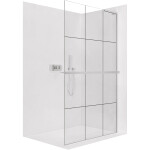 CERANO - Sprchová zástena Walk-in Onyx L-pravá vzpera - 8 mm + polička/držiak na uteráky - chróm, industriálne sklo - 110x200 CER-8050BD1378