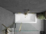 MEXEN/S - Cube obdĺžniková vaňa 170 x 80 cm s panelom + vaňová zástena 120, transparent, zlatá 550517080X9412115000