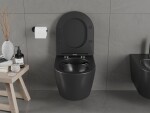 MEXEN/S - Carmen Závesná WC misa vrátane sedátka s slow-slim, z duroplastu, čierna matná 30881085