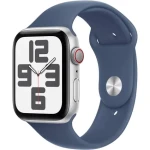Apple Watch SE (2024) GPS + Cellular 40mm Strieborné hliníkové telo - Denimový športový remienok S/M / 130-180 mm (MXGF3QC/A)