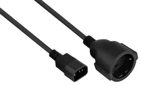 Kabelmeister Napájací kábel IEC C14 - Schuko zásuvka 0,5 m čierna / Napájací kábel / H05VV-F / 10 A / 250 V (SK1402-S005)