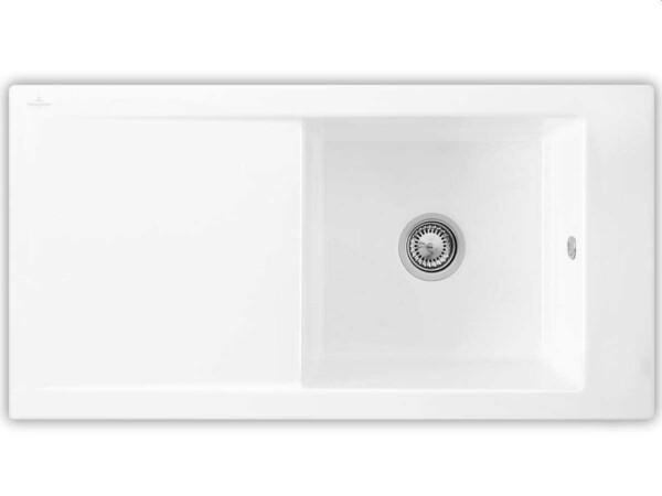 VILLEROY & BOCH VILLEROY & BOCH - Keramický drez Timeline 60 White alpin nástavný 1000 x 510 bez excentra 679001R1
