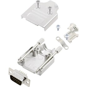 Encitech MHDM-09-HDP15-K 6355-0059-01 sada D-SUB kolíkové lišty 180 ° Pólov: 15 spájkovaný 1 sada; 6355-0059-01