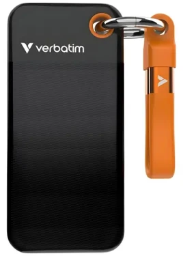 Verbatim Pocket SSD 128 GB čierno-oranžová / Externý SSD / USB-C 3.2 Gen 2 / R: 1000 MB/s / W: 1000 MB/s (32435)