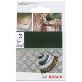 Bosch Accessories Kotúčové kefy pre vŕtačky – krimpovaný drôt, pokovované mosadzou, 75 mm D= 75 mm, Šírka= 16 mm Ø drieku 6 mm 2609256519 1 ks; 2609256519