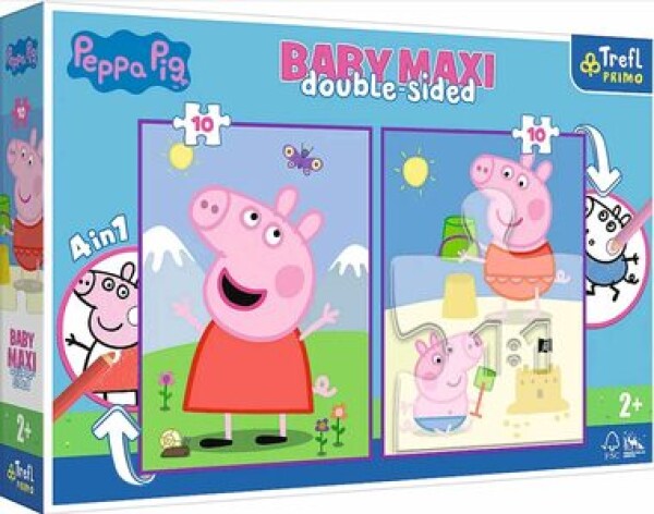 Trefl Primo - Puzzle - Baby Maxi Obojstranné puzzle Prasiatko Peppa: Dobrý deň