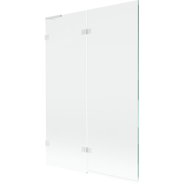 MEXEN/S - Lunar L vaňová zástena 2-krídlová ľavá 120 x 150, transparent, biela 897L-120-100-20-00-L