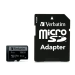 Verbatim Pre U3 microSDXC 128GB + SD adaptér / UHS-3 (U3) / Class 10 / R: až 90 MBs / W: až 45 MBs (47044)