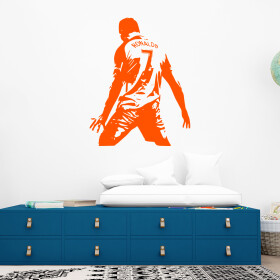 Veselá Stena Samolepka Futbalista Ronaldo Farba: oranžová, Veľkosť: 100 x 77 cm