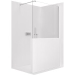 CERANO - Sprchová zástěna Walk-in Onyx Half Cube L/P - 8 mm - hranatá vzpěra - chrom, transparentní sklo - 120x100 CER-978625