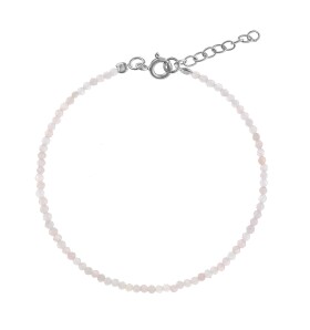 AGAIN Jewelry Korálkový náramok z ružového mesačného kameňa AJKNR009