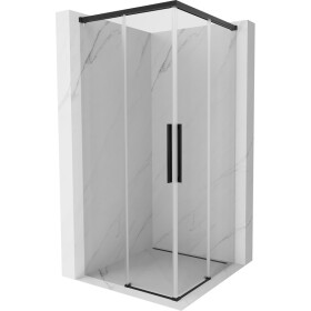 MEXEN/S - Rox Duo sprchovací kút posuvný 75 x 75, transparent, čierna 8C2D-075-075-70-00