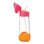 B.box Fľaša na pitie so slamkou 600 ml - ružová/oranžová EUR