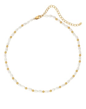 Hot Diamonds Pozlátený perličkový náhrdelník s diamantom Jac Jossa Soul DN156/DN157 40 - 45 cm