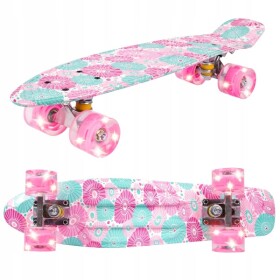 MalPlay Svietiaci skateboard kvety LED RGB KOLIESKA