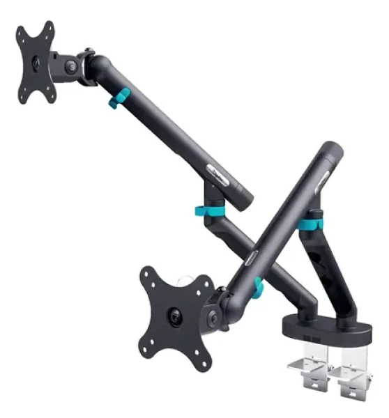 Digitus držiak pre 2 monitory 35” čierny / Držiak pre monitory / mechanická pružina / VESA 75x75, 100x100 / do 10 kg (DA-90471)