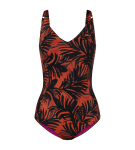 SUMMER PALM - Plavky s kosticami pre tvarovanú podporu Triumph BROWN 44C