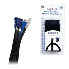 LogiLink Káblový organizér flexibilná čierna / Káblový organizér / 180 cm / -30 až 125 °C (KAB0006)