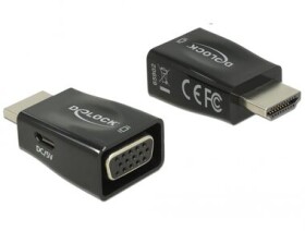 DeLock Adaptér HDMI-A (M) - VGA (F) čierna (65902)