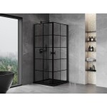MEXEN/S - Mist-B Duo sprchovací kút dvere krídlové 80 x 80, čierna kratka, čierna 8A2-080L-080P-70-77