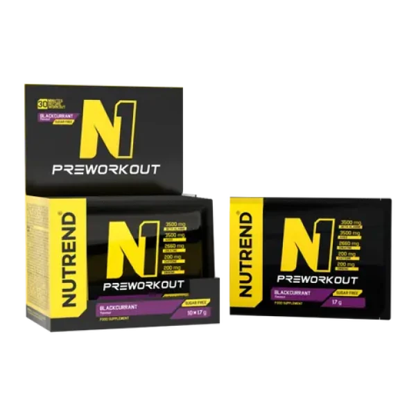 N1 Pre-Workout - Nutrend (čierne ríbezle, 10 x 17 g) (29349-13-10x17g-blackcurrant)