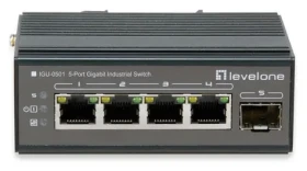 LevelOne IGU-0501 čierna / Priemyselný switch / 4X GE / 1x SFP / Neriadený / DIN lišta (IGU-0501)