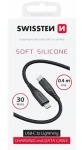 Swissten SOFT SILICONE dátový kábel USB-C - Lightning 0.4m čierna (71506517)