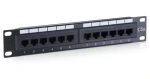 Equip čierny / Patch panel / 10" / 12x RJ45 / Cat5e / 1U (208015)