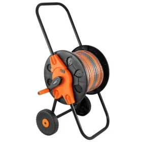 Neo Tools 15-793 oranžovo-čierna / vozík pre záhradnú hadicu so sklopným držiakom až 60m 1/2 alebo 20m 3/4 (15-793)