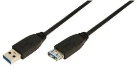 LogiLink USB-A 1m čierny / Predlžovací kábel USB / USB-A (M) - USB-A (F) / USB 3.2 Gen 1 / 5 Gbit/s (CU0041)