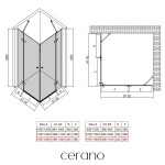 CERANO - Sprchovací kút Marino Duo Ľ/P - 6 mm - chróm, transparentné sklo - 110x100x190 - pántový CER-480229