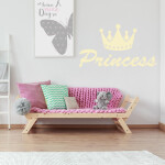 Veselá Stena Samolepka Princess Farba: černá, Veľkosť: 40 x 23 cm