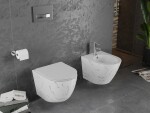 MEXEN - Lena Závesná WC misa vrátane sedátka s slow-slim, Duroplastu, biely kameň 30224093
