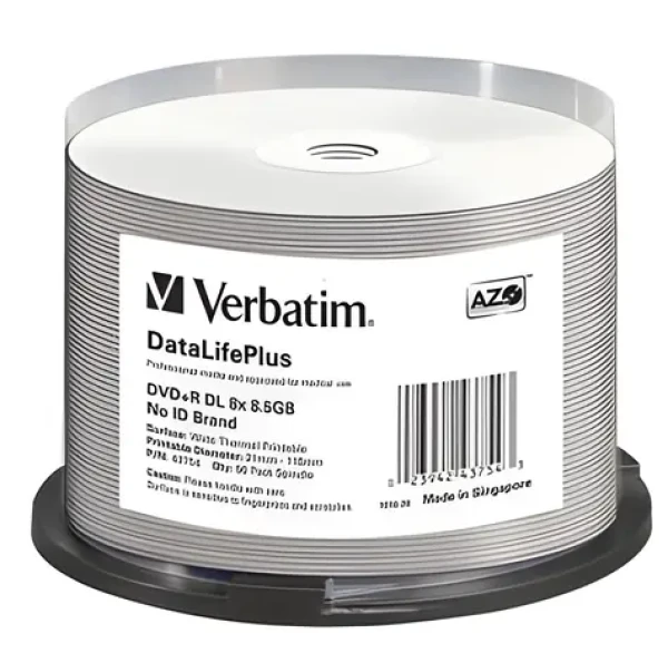 Verbatim DVD+ R DL Thermal Printable 50ks / Optické médium / 8,5 GB / 8x / Vreteno (43754)